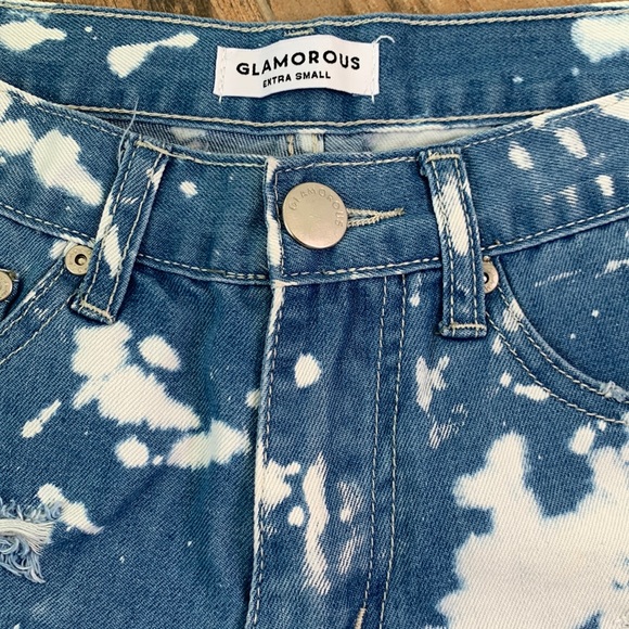Glamorous tie dyed ripped Jean Shorts (EUC) - Picture 2 of 3